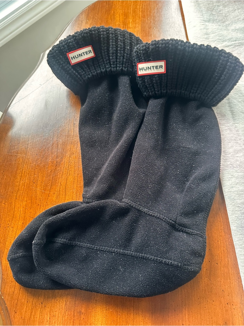 Hunter Black Fleece Lined Boot Socks with Ribbed Cuff